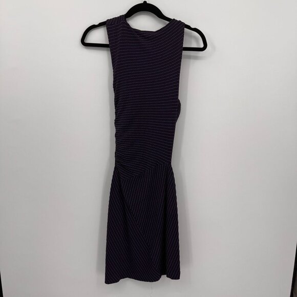 Atlein Midnight Blue Draped Sleeveless Dress Asymmetrical‎ 38 6 Stretch Modern - Picture 6 of 7